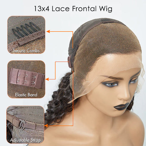 Maganda Rain HD 13x4 Full Frontal Lace 200% Density Deep Wave Glueless Wig